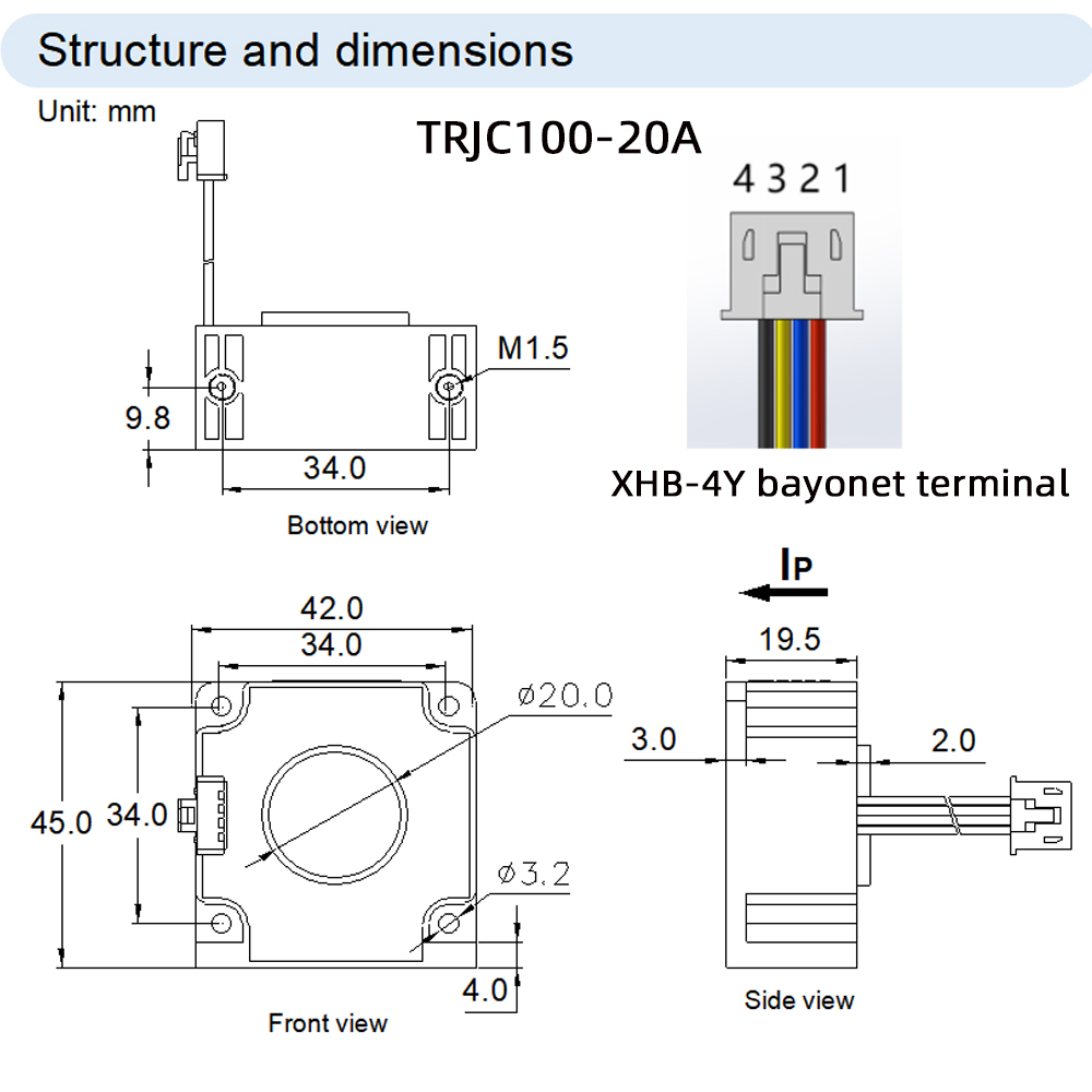 Датчик тока для измерения TRJC100-20A
